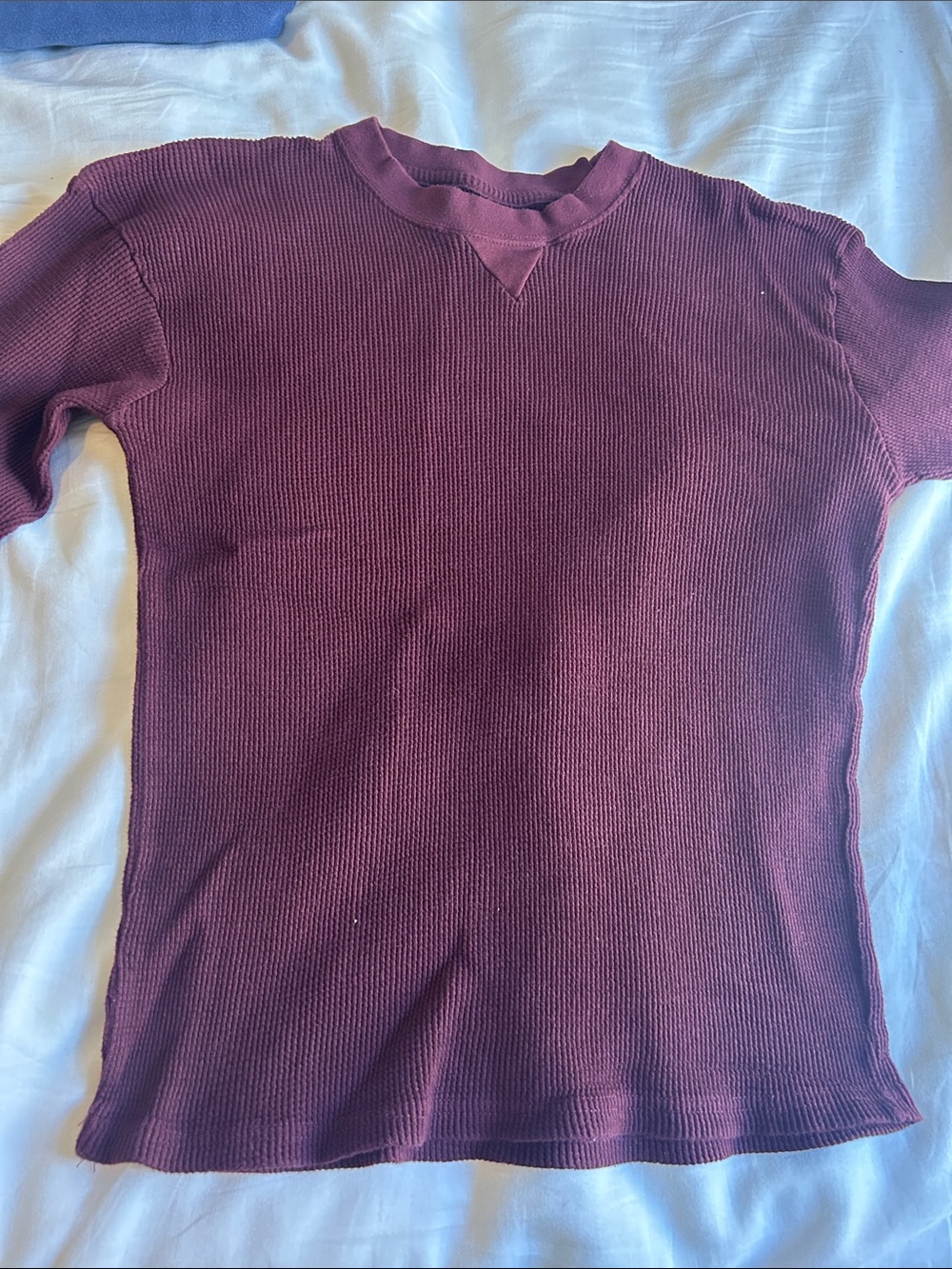 Men's Crewneck Thermal Sweater - Burgundy